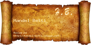 Handel Betti névjegykártya